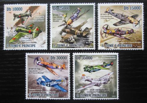 Poštové známky Svätý Tomáš 2010 Vojnová lietadla Mi# 4321-25 Kat 11€