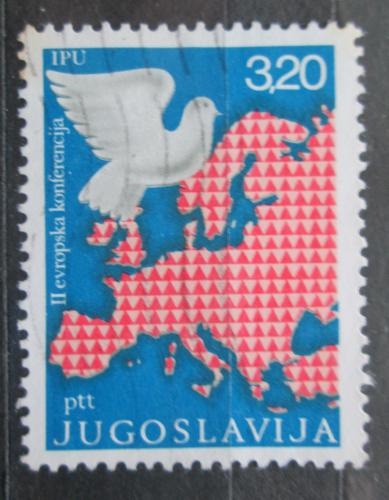 Poštová známka Juhoslávia 1975 Mapa Európy Mi# 1585