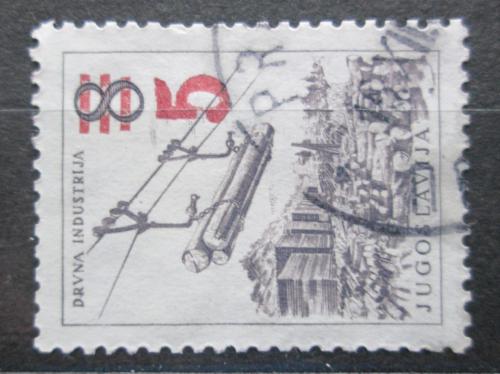 Poštová známka Juhoslávia 1965 Pøeprava døeva pretlaè Mi# 1134
