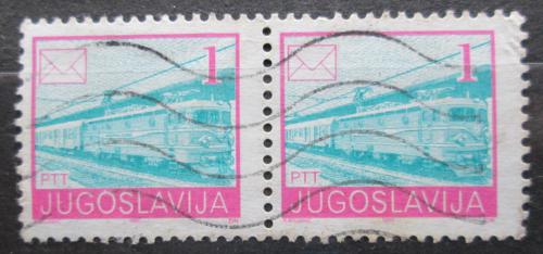 Poštovní známky Jugoslávie 1989 Poštovní vlak pár Mi# 2422