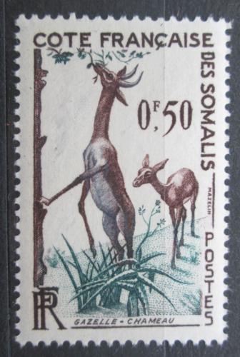 Poštová známka Francúzské Somálsko 1958 Antilopa žirafí Mi# 316 