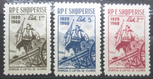 Poštovní známky Albánie 1960 Bitva u Vlory, 40. výroèí Mi# 609-11
