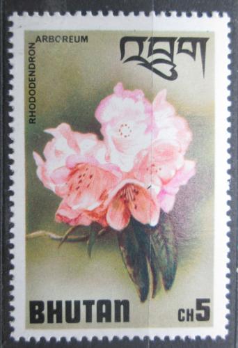 Poštová známka Bhútán 1976 Rhododendron stromový Mi# 642