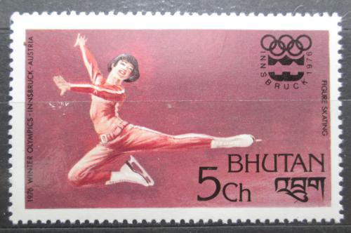 Poštová známka Bhútán 1976 ZOH Innsbruck, krasobruslení Mi# 651