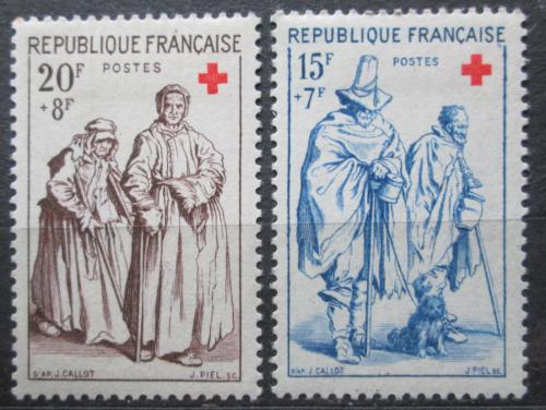 Poštové známky Francúzsko 1957 Èervený kríž Mi# 1175-76 Kat 8€ 