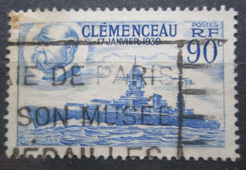 Poštová známka Francúzsko 1939 Váleèná loï Clemenceau Mi# 443