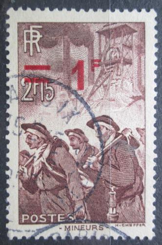 Poštová známka Francúzsko 1940 Horníci pretlaè Mi# 489