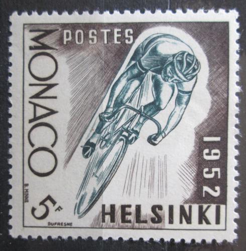 Poštová známka Monako 1952 LOH Helsinki, cyklistika Mi# 461 