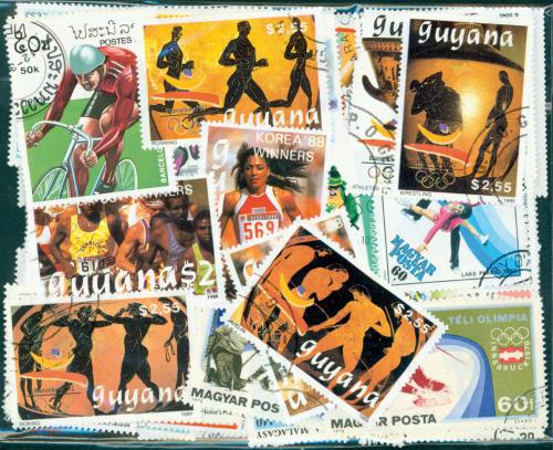 Sestava Olympijské hry - 100 rùzných razítkovaných známek
