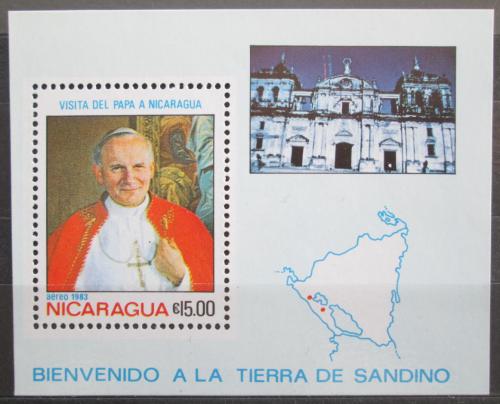 Poštová známka Nikaragua 1983 Papež Jan Pavel II. Mi# Block 148 Kat 6€