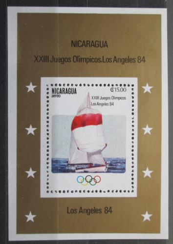 Poštová známka Nikaragua 1983 LOH Los Angeles, jachting Mi# Block 147