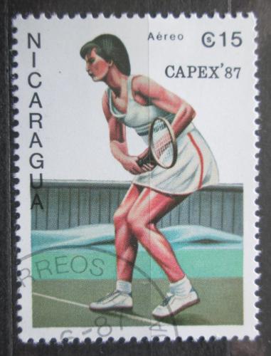 Poštová známka Nikaragua 1987 Tenis Mi# 2784