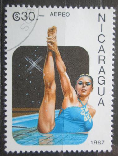 Poštová známka Nikaragua 1987 Synchronizované plavání Mi# 2812