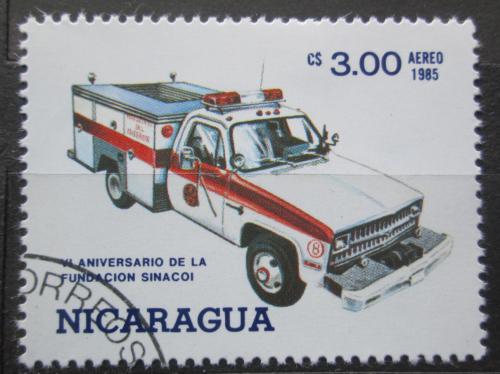 Poštová známka Nikaragua 1985 Hasièské auto Mi# 2617