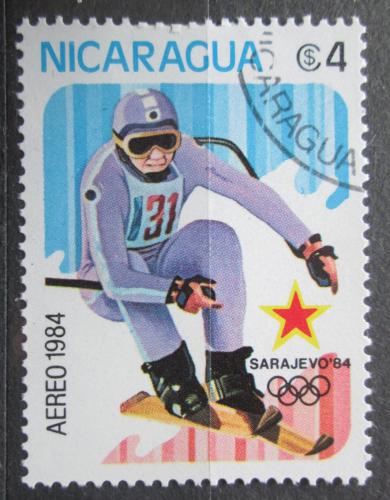 Poštová známka Nikaragua 1984 ZOH Sarajevo, sjezd Mi# 2476