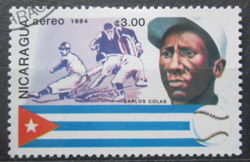 Poštová známka Nikaragua 1984 Carlos Colas, baseball Mi# 2546
