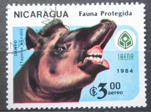 Poštová známka Nikaragua 1984 Tapír støedoamerický Mi# 2551