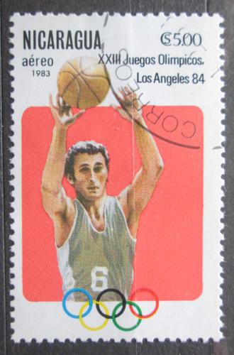 Poštová známka Nikaragua 1983 LOH Los Angeles, basketbal Mi# 2351