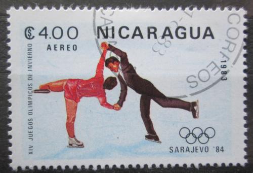 Poštová známka Nikaragua 1983 ZOH Sarajevo, krasobruslení Mi# 2421
