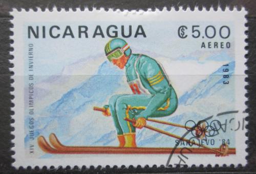 Poštová známka Nikaragua 1983 ZOH Sarajevo, sjezdové lyžování Mi# 2422