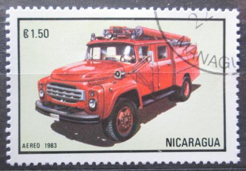 Poštová známka Nikaragua 1983 Hasièské auto Mi# 2459