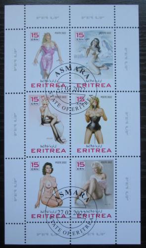 Poštové známky Eritrea 2022 Akty, umenie Pin up Mi# N/N