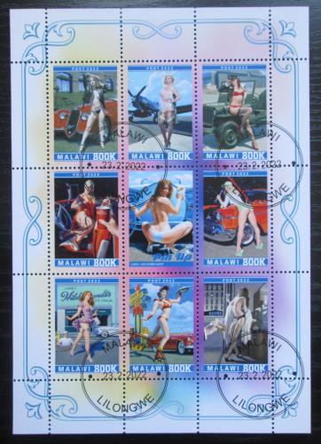 Poštové známky Malawi 2022 Akty, umenie Pin up Mi# N/N