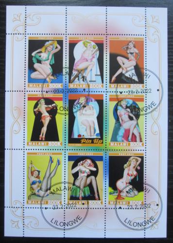 Poštové známky Malawi 2022 Akty, umenie Pin up Mi# N/N