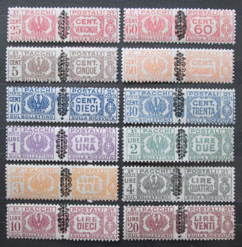 Poštové známky Taliansko 1945 Balíková RARITA SC# Q37-48 Kat 160$
