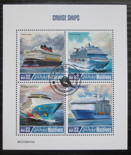 Poštové známky Maldivy 2019 Výletní lode Mi# 8319-22 Kat 11€