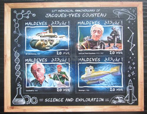 Poštové známky Maldivy 2017 Jacques-Yves Cousteau Mi# N/N Kat 10€