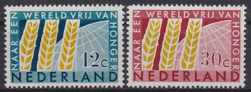 Poštové známky Holandsko 1963 Boj proti hladu Mi# 791-92