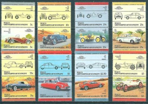 Poštové známky Svätý Vincent, Bequia 1984 Automobily Mi# 66-81 Kat 10€
