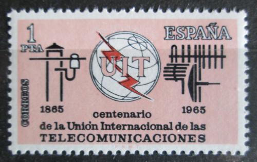 Poštová známka Španielsko 1965 ITU, 100. výroèie Mi# 1551