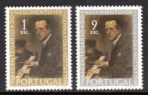 Poštové známky Portugalsko 1969 José Vianna da Motta, pianista Mi# 1082-83