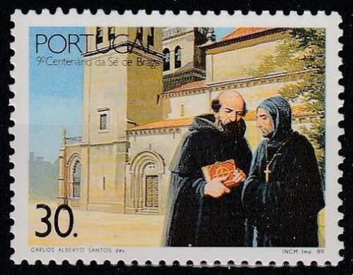 Poštová známka Portugalsko 1989 Katedrála Braga Mi# 1774