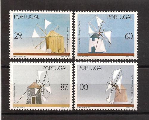 Poštové známky Portugalsko 1989 Vìtrné mlýny Mi# 1792-95 Kat 8€