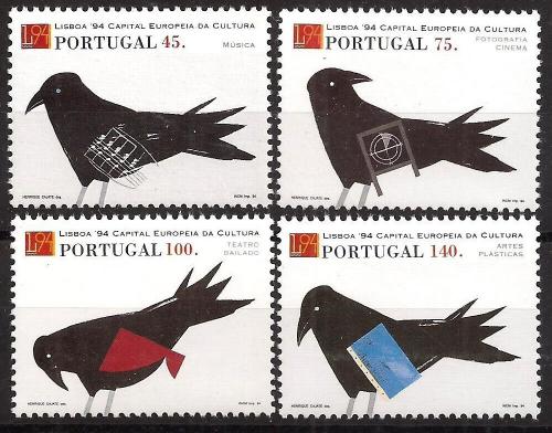 Poštové známky Portugalsko 1994 Vtáci Mi# 2017-20 Kat 6€