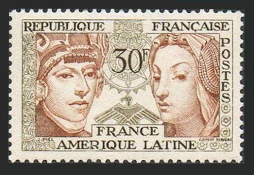 Poštová známka Francúzsko 1956 Pøátelství s Latinskou Amerikou Mi# 1088