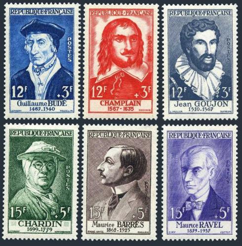 Poštové známky Francúzsko 1956 Osobnosti TOP SET Mi# 1094-99 Kat 38€