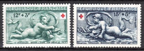 Poštové známky Francúzsko 1952 Èervený kríž Mi# 955-56 Kat 8.50€