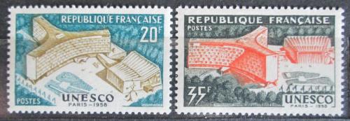 Poštové známky Francúzsko 1958 Budova UNESCO v Paøíži Mi# 1214-15