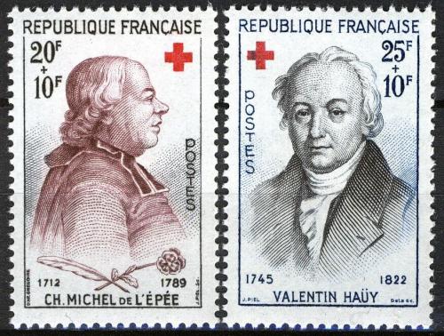 Poštové známky Francúzsko 1959 Osobnosti, Èervený kríž Mi# 1270-71