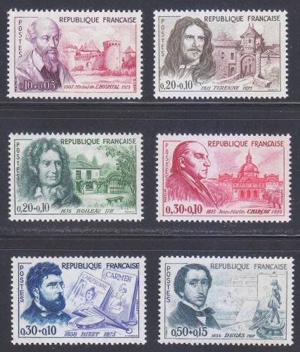 Poštové známky Francúzsko 1960 Osobnosti Mi# 1309-14 Kat 18€
