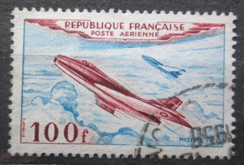 Potov znmka Franczsko 1954 Bojov letadlo Dassault Myst&#232;re IV Mi# 987 - zvi obrzok