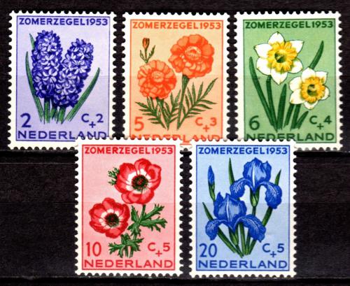 Poštové známky Holandsko 1953 Kvety Mi# 607-11 Kat 22€