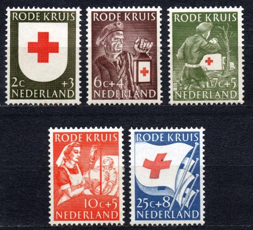 Poštové známky Holandsko 1953 Èervený kríž Mi# 615-19 Kat 15€
