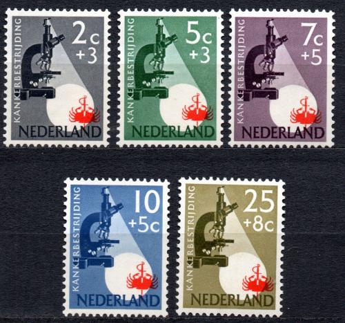 Poštové známky Holandsko 1955 Boj proti rakovinì Mi# 662-66 Kat 11€