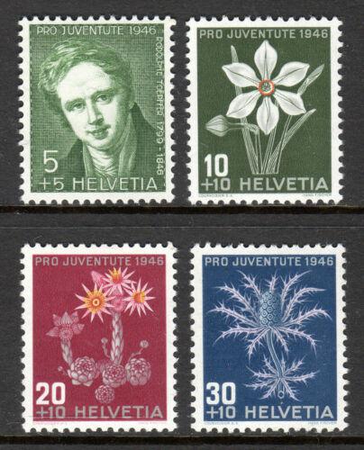Poštové známky Švýcarsko 1946 Kvety, Pro Juventute Mi# 475-78 Kat 5€