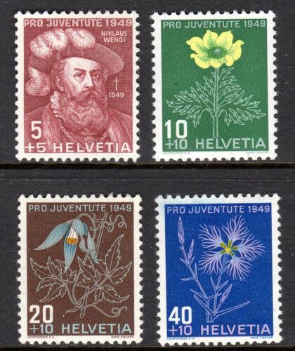 Poštové známky Švýcarsko 1949 Kvety, Pro Juventute Mi# 541-44 Kat 5€